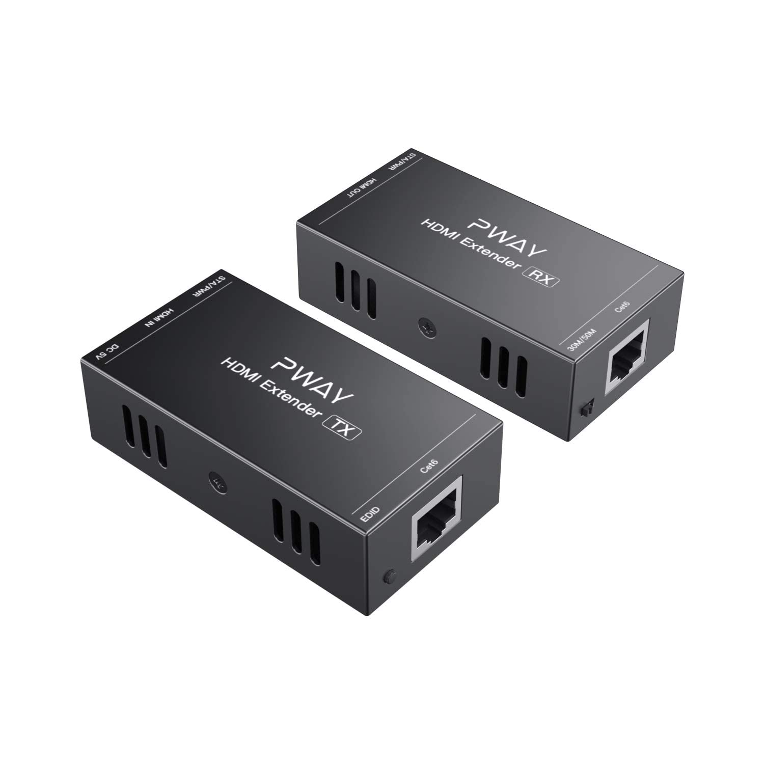 PWAY PW-HT225PIR HDMI Extensor Transmisión de 195ft / 60m sobre un Solo Cat5e / 6/7 Full HD 1080P Soporte de Control IR Función de Bucle 3D EDID